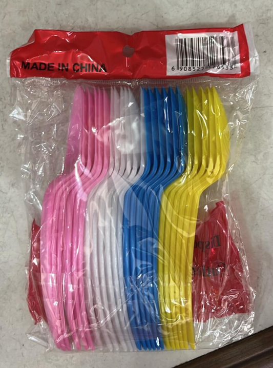Colored Plastic Disposable 24'S (Fork or Spoon)