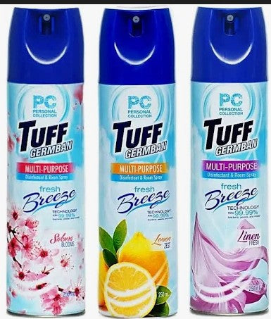 Tuff Germban Multi-Purpose Fresh Breeze Disinfectant & Room Spray 250ml (Disinfectant Spray)