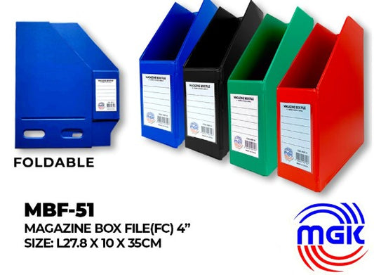 Magazine Box File (FC) 4" (MBF-51) SIZE : L27.8X10X35CM - (Data File Box)