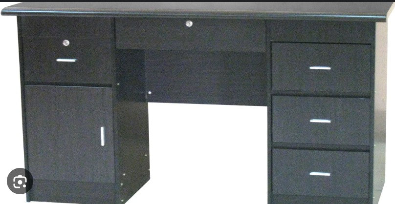Office Table MDF Board, Laminated Finish 6 Drawers