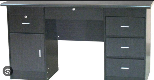 Office Table MDF Board, Laminated Finish 6 Drawers
