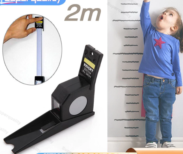 Body Height Rod Wall Mounted Height Meter Roll Ruler - Microtoise